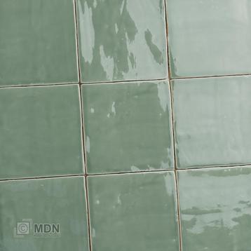 Oud Makkum jade groene handvorm tegels 13x13 cm beschikbaar voor biedingen