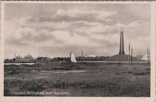IJMUIDEN - Haringkade met Vuurtoren, Verzamelen, Ansichtkaarten | Nederland, Verzenden