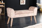 Design bank SCARLETT 90cm beige koffiefluweel - 43279, Ophalen of Verzenden, Nieuw