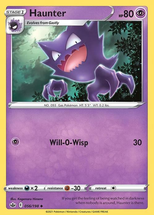 Haunter 056/198 Chilling Reign, Hobby en Vrije tijd, Verzamelkaartspellen | Pokémon, Losse kaart, Nieuw, Foil, Ophalen of Verzenden