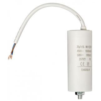 Condensator - Aanloop - 25.0 F (Max. 450V, Met kabel), Doe-het-zelf en Verbouw, Elektra en Kabels, Nieuw, Verzenden