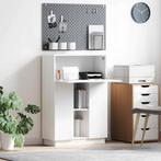 vidaXL Bureau met plank Wit 71,5 x 31,5 x 106,5 cm Bewerkt, Huis en Inrichting, Bureaus, Verzenden, Nieuw