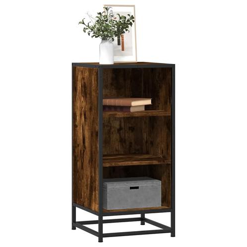 vidaXL Dressoir 35,5x35x76 cm bewerkt hout en metaal gerookt, Huis en Inrichting, Kasten | Dressoirs, Nieuw, Overige houtsoorten