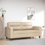 vidaXL Tweezitsbank 140 cm microvezelstof crème, Verzenden, 150 tot 200 cm, Stof, Nieuw