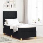 vidaXL Boxspringbed met matras en LED stof zwart 80x200 cm, Eenpersoons, Verzenden, Zwart, Nieuw