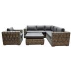 Cervo hoek loungeset 5-delig grijs wicker, Ophalen of Verzenden, Nieuw, Wicker