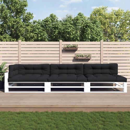 vidaXL Palletkussens 7 st stof zwart, Huis en Inrichting, Woonaccessoires | Kussens, Zwart, Nieuw, Verzenden