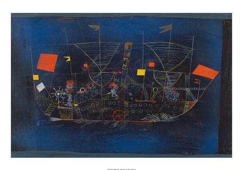 Kunstdruk Paul Klee - Abenteuerschiff 100x70cm, Huis en Inrichting, Woonaccessoires | Schilderijen, Tekeningen en Foto's, Nieuw
