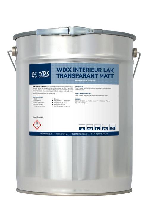 Wixx Interieur Lak Transparant Matt 10L, Doe-het-zelf en Verbouw, Verf, Beits en Lak, Lak, Overige kleuren, Nieuw, 5 tot 10 liter