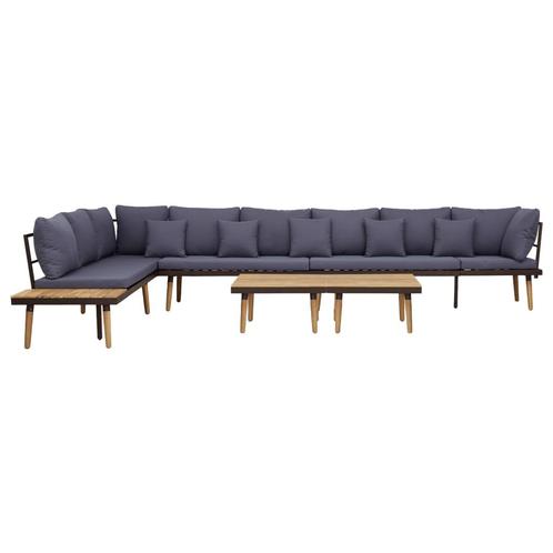 vidaXL Loungeset 8-zits met kussens massief acaciahout, Tuin en Terras, Tuinsets en Loungesets, Loungeset, Nieuw, Hout, Verzenden