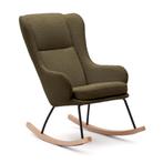 *WOONWINKEL* Kave Home Maustin Schommelstoel Groen Boucle, Huis en Inrichting, Verzenden, Nieuw, Stof
