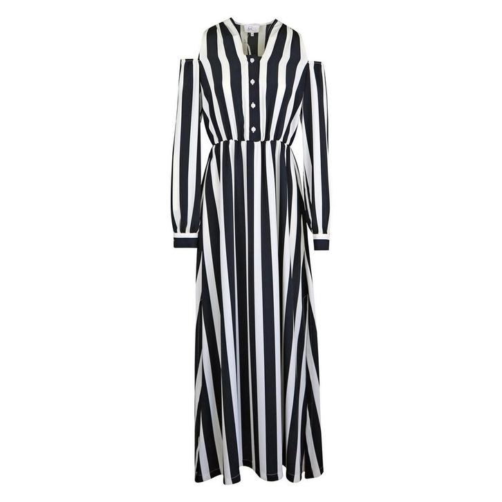 Heart Mind • zwart wit gestreepte maxi jurk • 34, Kleding | Dames, Jurken, Wit, Nieuw, Maat 34 (XS) of kleiner, Verzenden