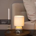 Lucide WOOLLY tafellamp Ø 16 cm - 1xE14 - Beige, Huis en Inrichting, Lampen | Tafellampen, Ophalen of Verzenden, Zo goed als nieuw