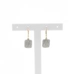 9 Krt. Pavé oorhangers met diamant | 1,2 ct., Sieraden, Tassen en Uiterlijk, Antieke sieraden, Ophalen of Verzenden, Goud, Met edelsteen