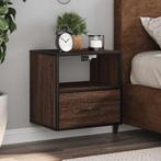 vidaXL Nachtkastjes 2st wandgemonteerd 40x31x39,5cm bruin, Huis en Inrichting, Slaapkamer | Nachtkastjes, Verzenden, Nieuw, Hout