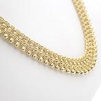 Vintage gouden galeriedraad schakelcollier (Ketting), Ophalen of Verzenden, Gebruikt, Overige kleuren, Goud