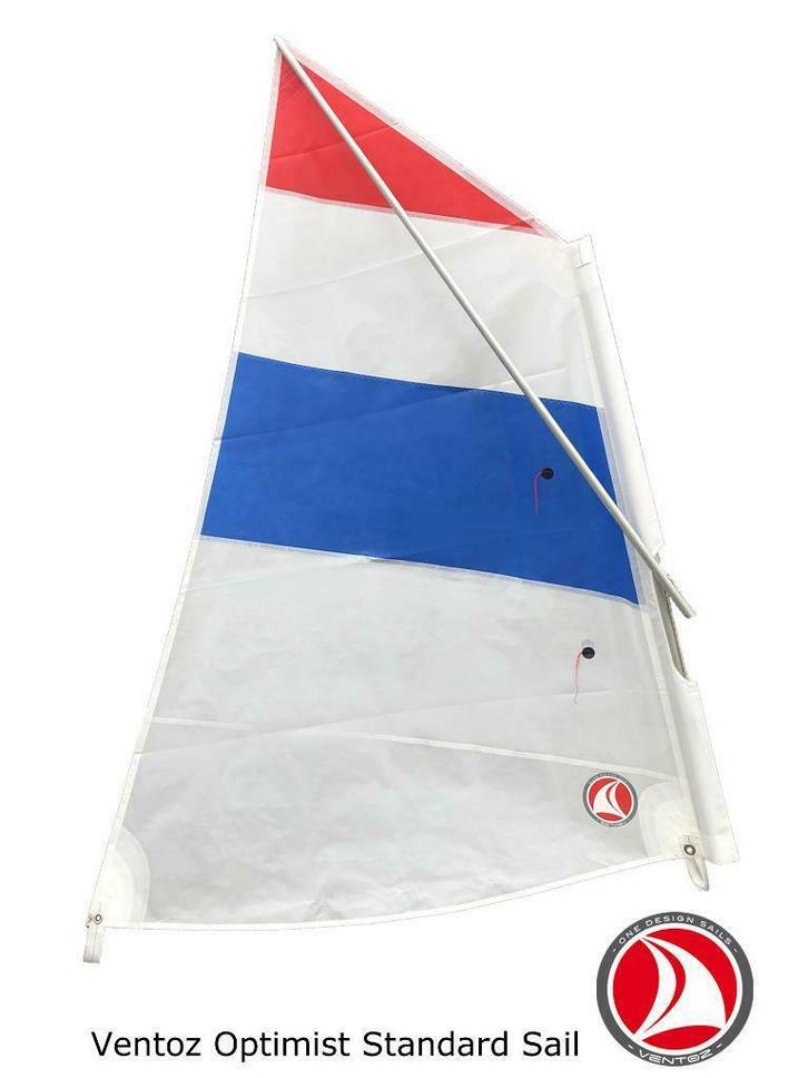 Ventoz Optimist (Opti) Standaard Zeil - Rood-Wit-Blauw,, Watersport en Boten, Zeilen en Zeiltoebehoren, Minder dan 3 meter, Minder dan 15 m²