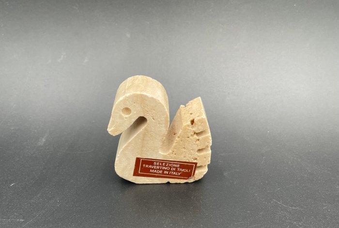 sculptuur, Swan Sculpture in Travertino di Tivoli – Vintage, Antiek en Kunst, Curiosa en Brocante