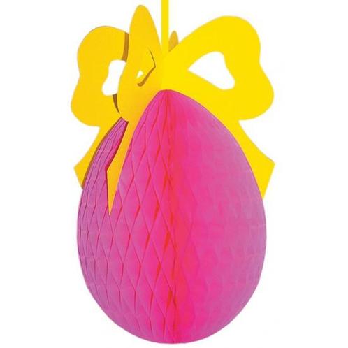 Groot roze paasei decoratie crepepapier 40 cm - Paasdecora.., Hobby en Vrije tijd, Feestartikelen, Ophalen of Verzenden