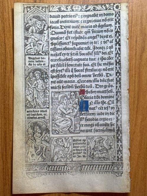 Paris, Antoine Verard, 1510 - Printed Book of Hours on, Antiek en Kunst, Antiek | Boeken en Bijbels