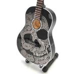 Miniatuur gitaar van Sugar Skull met gratis standaard, Nieuw, Ophalen of Verzenden, Pop, Beeldje of Miniatuur