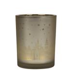 windlicht huisjes goud medium 12cm, Verzenden, Nieuw