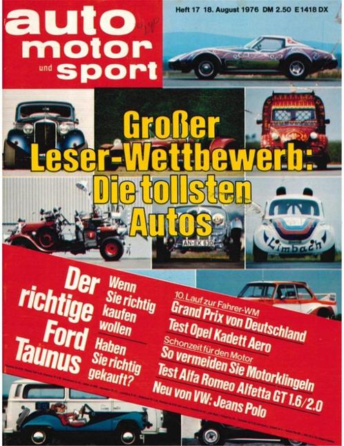 1976 AUTO MOTOR UND SPORT 17 DUITS, Boeken, Auto's | Folders en Tijdschriften