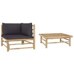 Bamboe Loungeset - Tweedekansje met Kussens - OP=OP!, Tuin en Terras, 2 zitplaatsen, Overige materialen, Nieuw, Ophalen of Verzenden