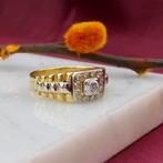 Bicolor gouden Rolex president band ring met diamant | 0,..., Sieraden, Tassen en Uiterlijk, Ringen, Gebruikt, Overige kleuren