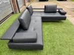 Hoekbank Rolf Benz zwart leer design bankstel modern sofa, Huis en Inrichting, Design, Hoekbank, Vierpersoons of meer, Leer