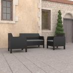 vidaXL 3-delige Loungeset met kussens PP rattan, Verzenden, Nieuw, Loungeset