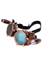 Goggles Steampunk Bril Gaas Studs Led Lampjes Koper Montuur, Ophalen of Verzenden, Nieuw, Overige maten, Carnaval