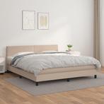 vidaXL Boxspring met matras kunstleer cappuccinokleurig, Huis en Inrichting, Slaapkamer | Bedden, Overige materialen, Eenpersoons