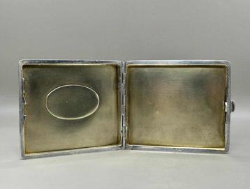 Sigarettendoos - .900 zilver - Zilveren vergulde emaille beschikbaar voor biedingen