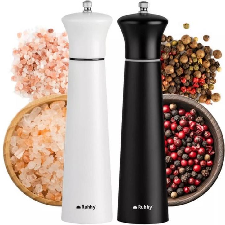 Ruhhy Peper- en Zoutmolen Set – Hout & Keramisch Mechanis., Huis en Inrichting, Keuken | Keukenbenodigdheden, Nieuw, Ophalen of Verzenden