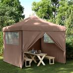 vidaXL Partytent inklapbaar pop-up met 4 zijwanden bruin, Verzenden, Nieuw, Partytent