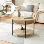 Salontafel Kandas rond eikenkleurig en zwart Ø70 cm [en.casa, Verzenden, Nieuw