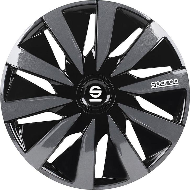 Sparco Wieldoppen Lazio 16 inch - Zwart/Grijs, Auto diversen, Auto-accessoires, Zo goed als nieuw, Ophalen of Verzenden