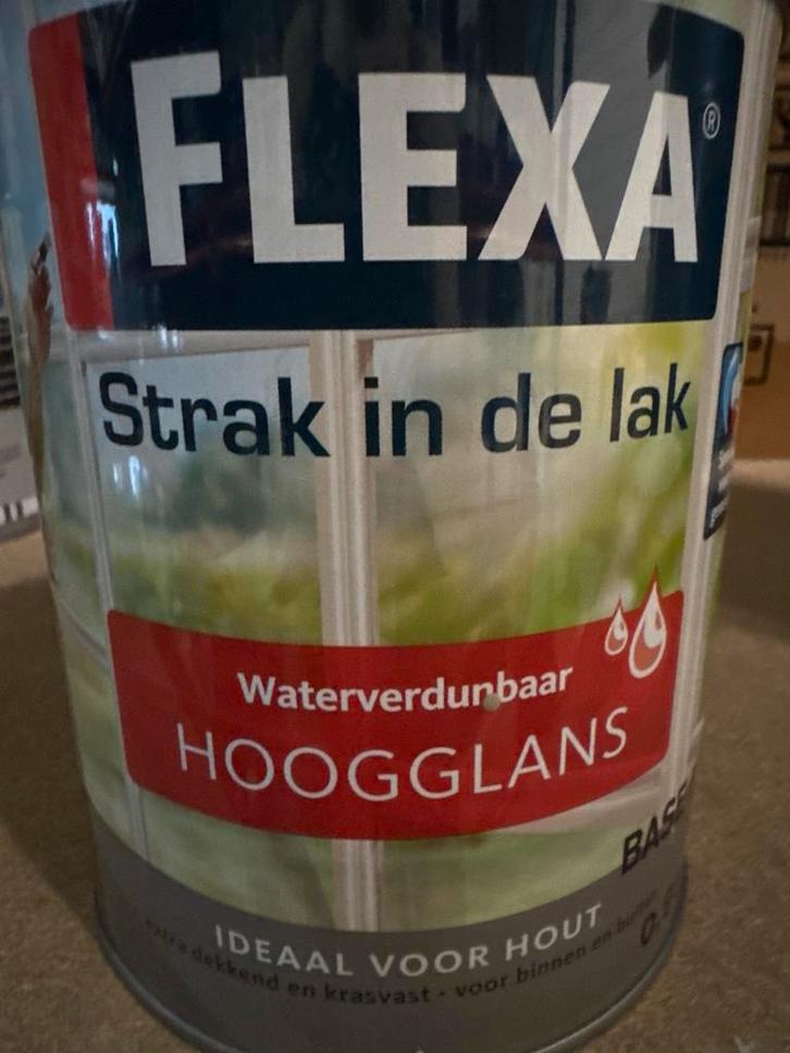 Flexa Strak in de Lak Hoogglans Acryl - ral 9010 - 1 liter, Doe-het-zelf en Verbouw, Verf, Beits en Lak, Lak, Overige kleuren