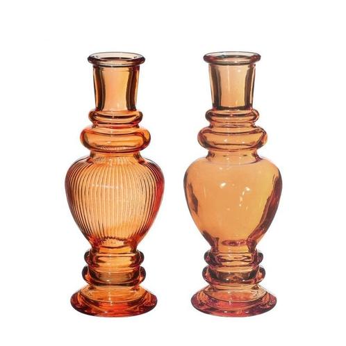 Gekleurd glazen flesje venice vaasje,kandelaar amber  / stuk, Hobby en Vrije tijd, Knutselen, Nieuw, Ophalen of Verzenden