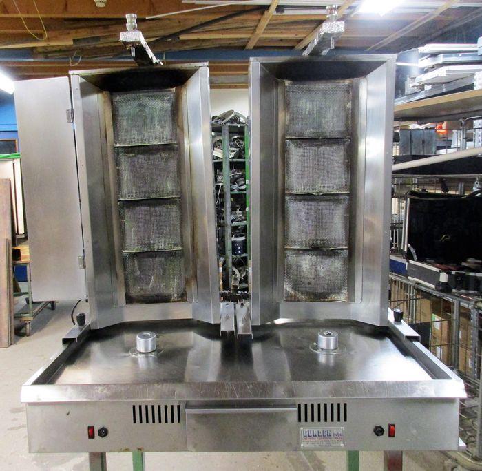 Dubbele Doner Grill met 4 branders, gas, Zakelijke goederen, Horeca | Keukenapparatuur, Gebruikt