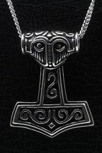 Zilveren Hamer van Thor - 7 ketting hanger, Verzenden, Nieuw