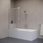 Badwand 100x150cm 2 delige schuifdeur 5mm Nano glas chroom, Verzenden, Nieuw
