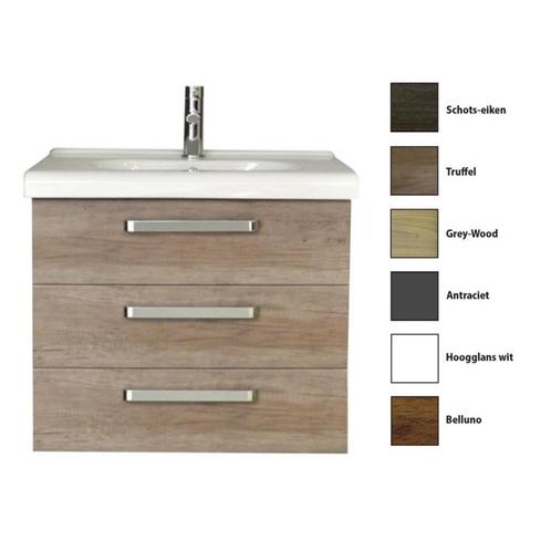 Badkamermeubelset Sanicare Q9 3 Laden 80cm Truffel (spiegel, Doe-het-zelf en Verbouw, Sanitair, Bad, Nieuw, Chroom, Ophalen of Verzenden