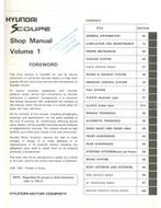 1992 HYUNDAI SCOUPE WERKPLAATSHANDBOEK ENGELS (2 BOEKEN)