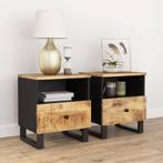 vidaXL Nachtkastjes 2 st massief mangohout en bewerkt hout, Minder dan 45 cm, Verzenden, Nieuw, Minder dan 55 cm