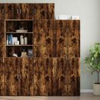 vidaXL Opbergkast smal 50x42,5x225 cm bewerkt hout gerookt, Huis en Inrichting, Kasten | Buffetkasten, Minder dan 50 cm, Nieuw