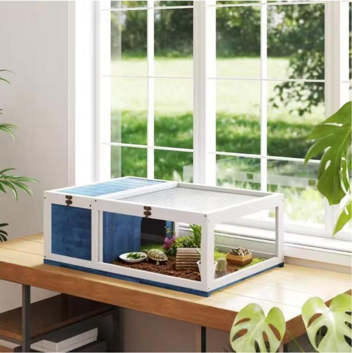 Houten Schildpad Terrarium 91 cm – Reptielen Verblijf Huis Turtle - unknown for sale from SediaXL