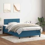 vidaXL Boxspring met matras fluweel donkerblauw 120x210 cm, Huis en Inrichting, Slaapkamer | Bedden, Verzenden, Nieuw, Blauw, Stof