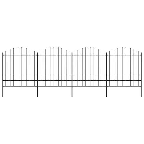 vidaXL Tuinhek met speren bovenkant (1,75-2)x6,8 m staal, Tuin en Terras, Schuttingen, Nieuw, IJzer, 2 meter of meer, Verzenden